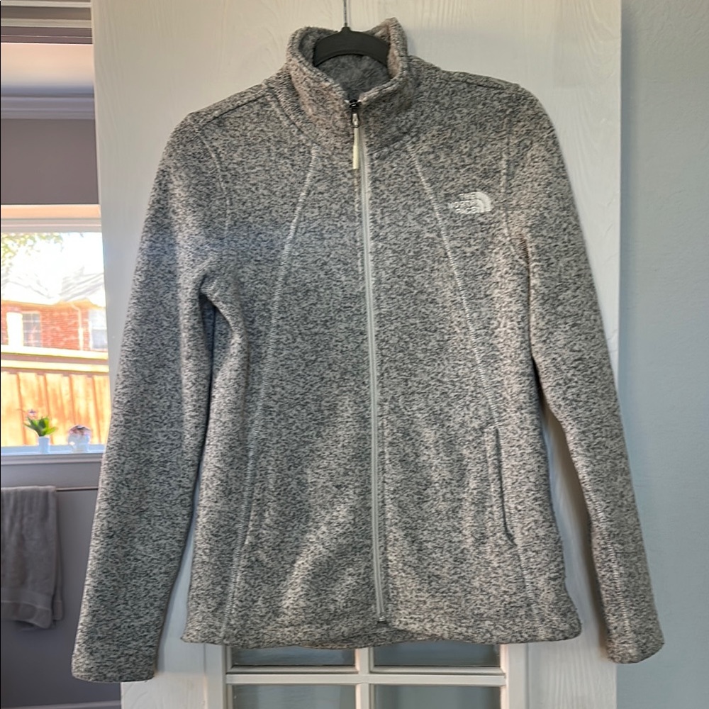 The North Face Gray Ski Jacket with High Collar